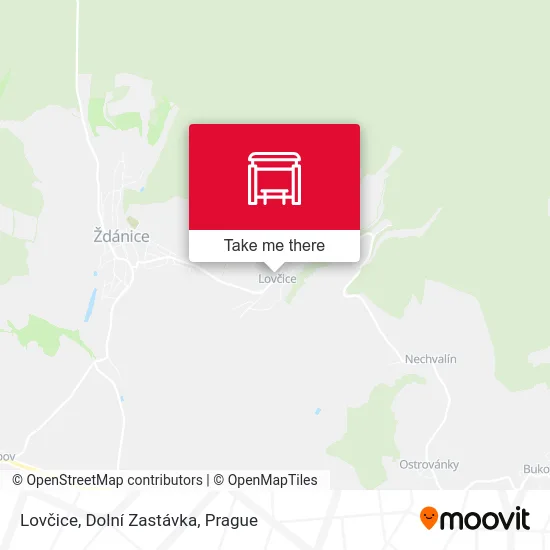 Карта Lovčice, Dolní Zastávka