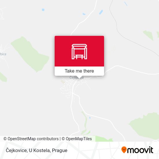 Карта Čejkovice, U Kostela