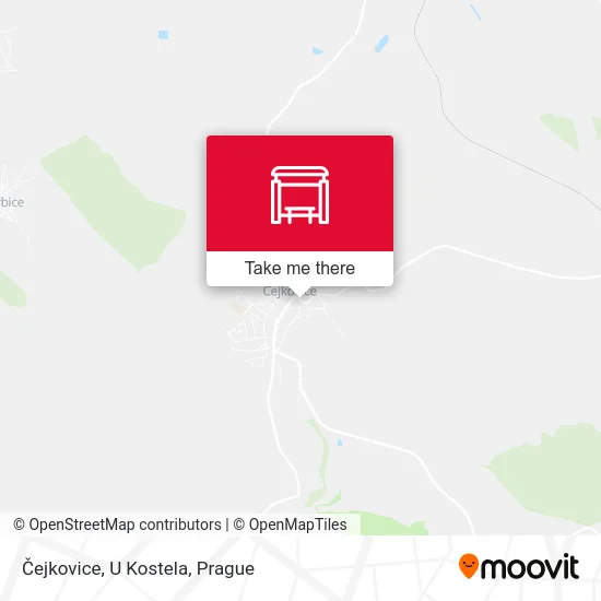 Карта Čejkovice, U Kostela