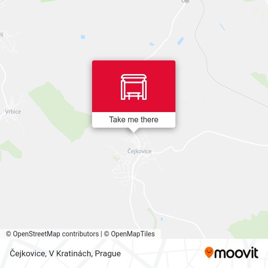 Čejkovice, V Kratinách map