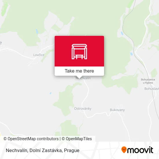 Карта Nechvalín, Dolní Zastávka