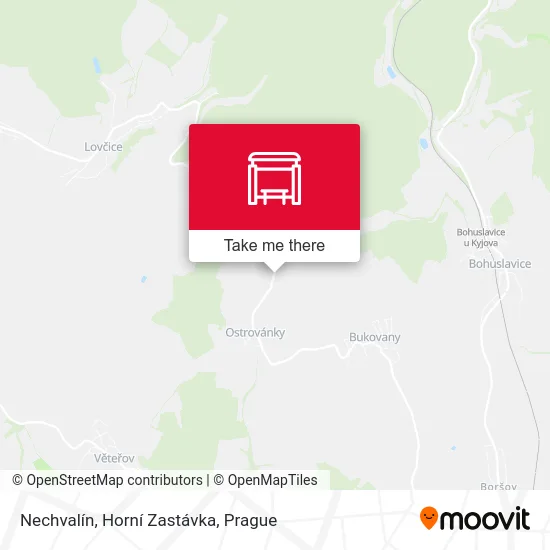 Карта Nechvalín, Horní Zastávka