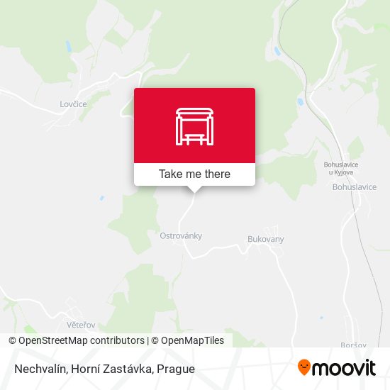 Nechvalín, Horní Zastávka map