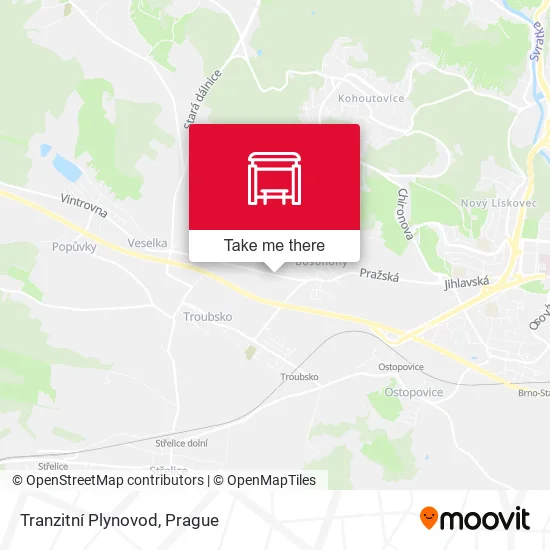 Карта Tranzitní Plynovod