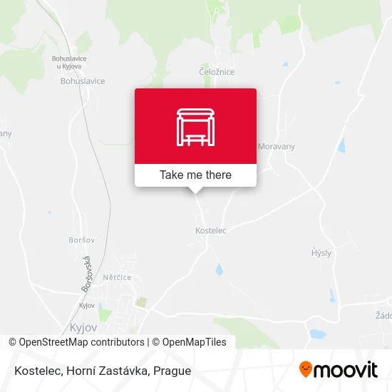Карта Kostelec, Horní Zastávka
