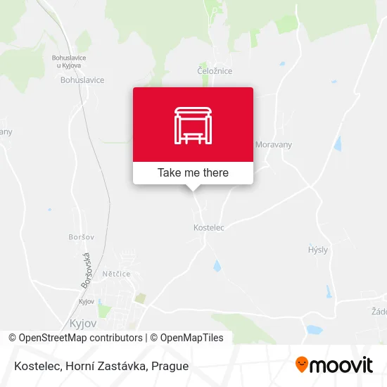 Карта Kostelec, Horní Zastávka