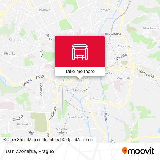 Úan Zvonařka map
