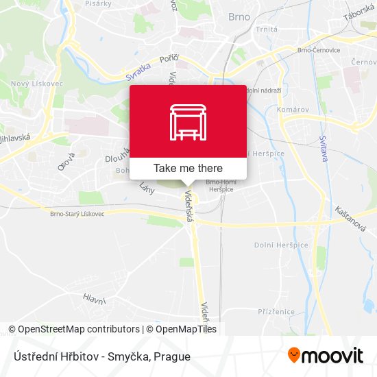Ústřední Hřbitov - Smyčka map
