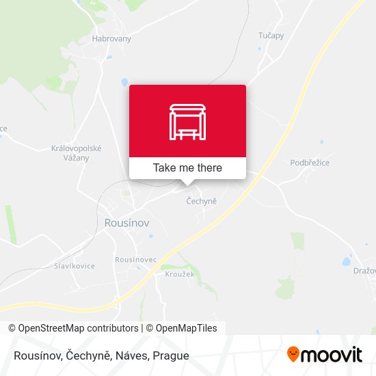 Rousínov, Čechyně, Náves map