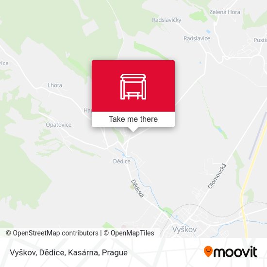 Vyškov, Dědice, Kasárna map
