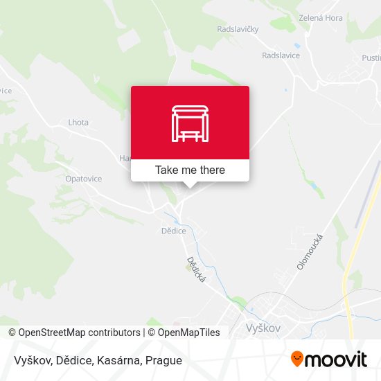 Vyškov, Dědice, Kasárna map
