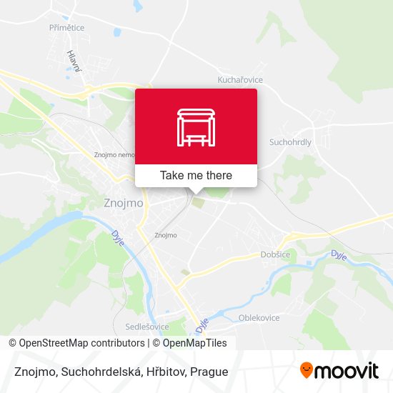 Znojmo, Suchohrdelská, Hřbitov map