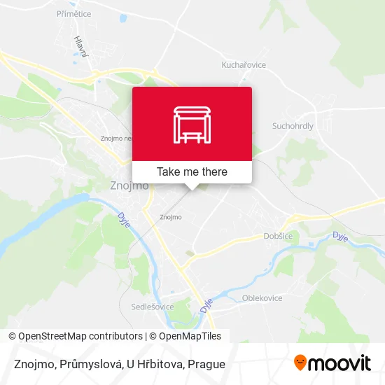Карта Znojmo, Průmyslová, U Hřbitova