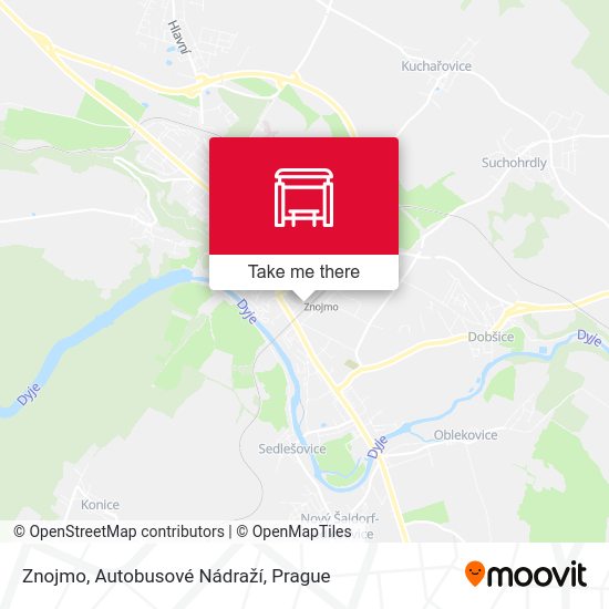 Znojmo, Autobusové Nádraží map
