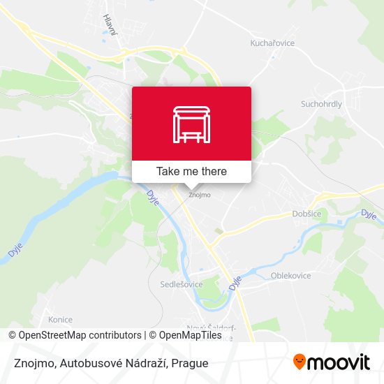 Znojmo, Autobusové Nádraží map