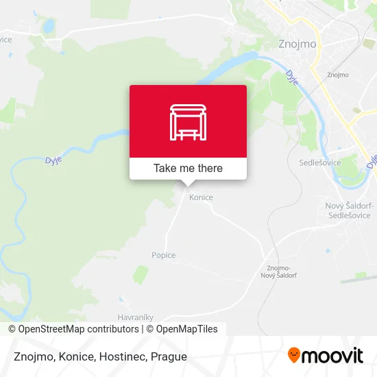 Карта Znojmo, Konice, Hostinec