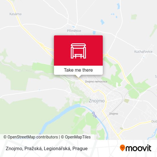 Znojmo, Pražská, Legionářská map