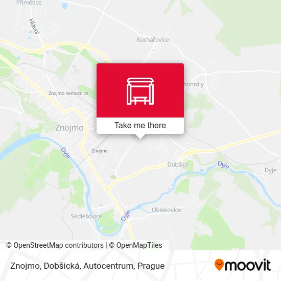 Карта Znojmo, Dobšická, Autocentrum