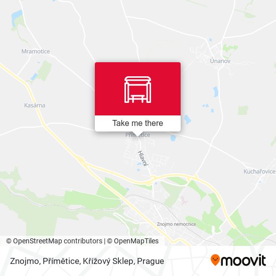 Znojmo, Přímětice, Křížový Sklep map