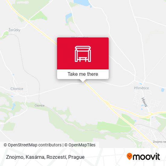 Znojmo, Kasárna, Rozcestí map