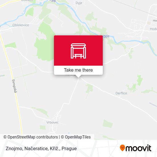 Znojmo, Načeratice, Křiž. map