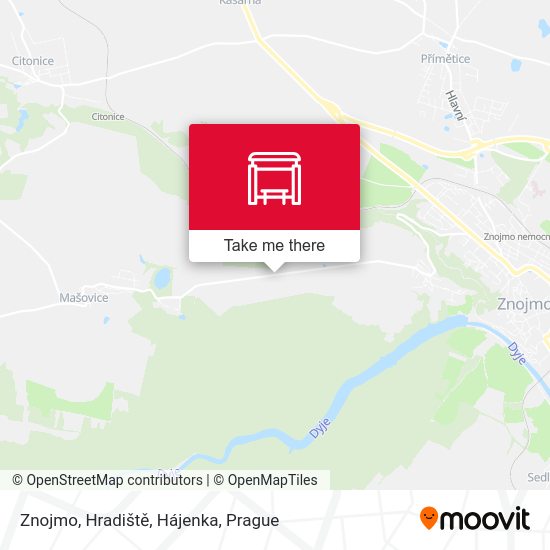 Znojmo, Hradiště, Hájenka map