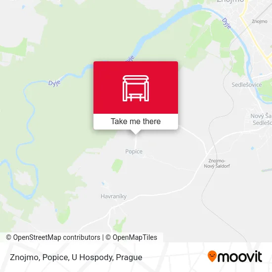 Карта Znojmo, Popice, U Hospody
