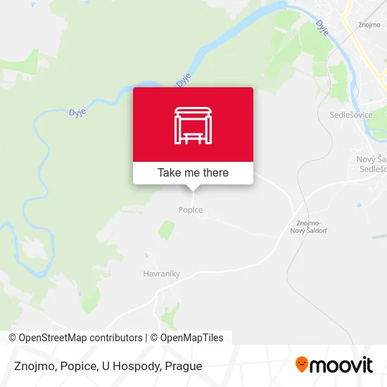 Карта Znojmo, Popice, U Hospody