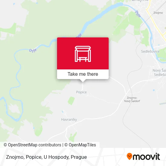 Карта Znojmo, Popice, U Hospody