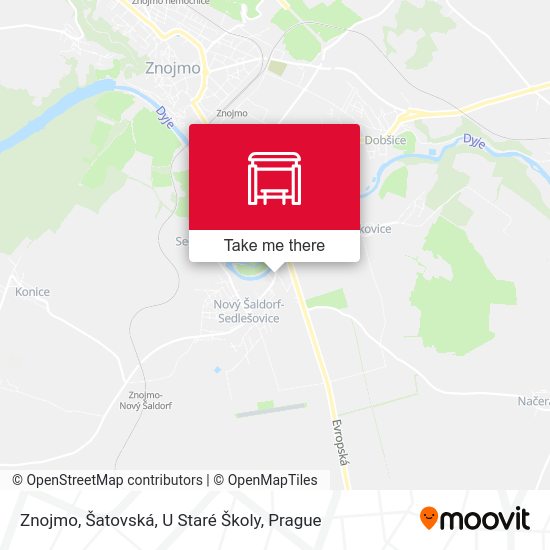 Znojmo, Šatovská, U Staré Školy map