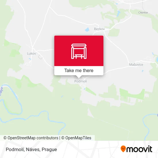 Карта Podmolí, Náves