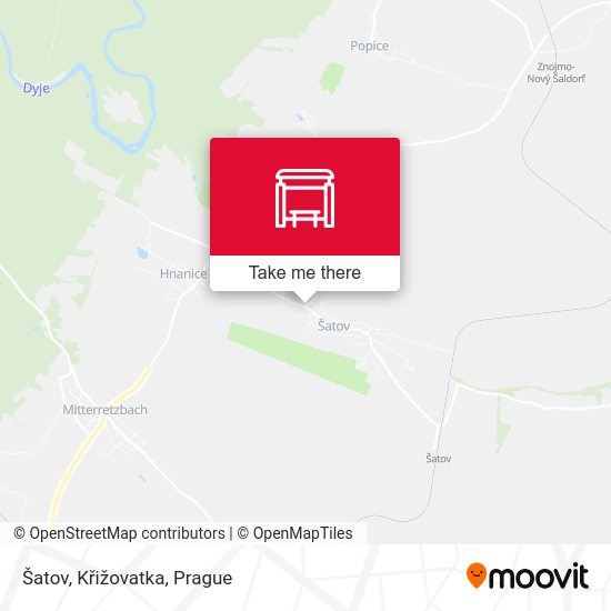 Šatov, Křižovatka map