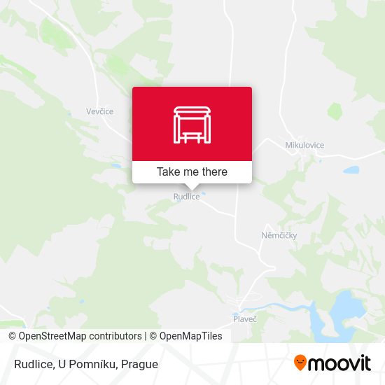 Rudlice, U Pomníku map
