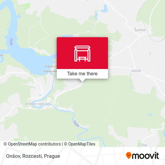Onšov, Rozcestí map