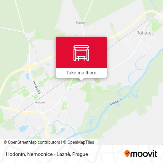 Карта Hodonín, Nemocnice - Lázně