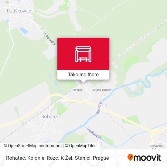 Rohatec, Kolonie, Rozc. K Žel. Stanici map