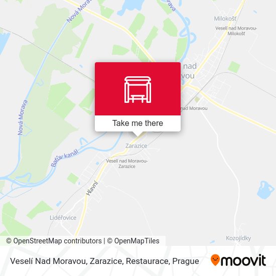 Veselí Nad Moravou, Zarazice, Restaurace map