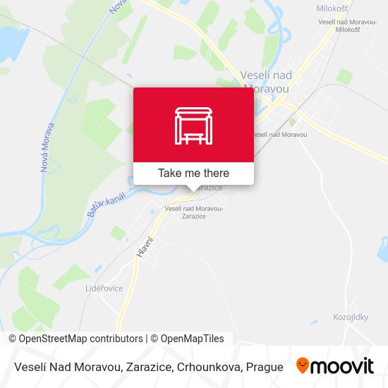 Veselí Nad Moravou, Zarazice, Crhounkova map