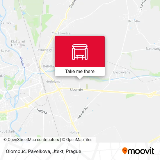 Карта Olomouc, Pavelkova, Jtekt