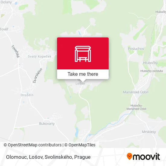 Карта Olomouc, Lošov, Svolinského