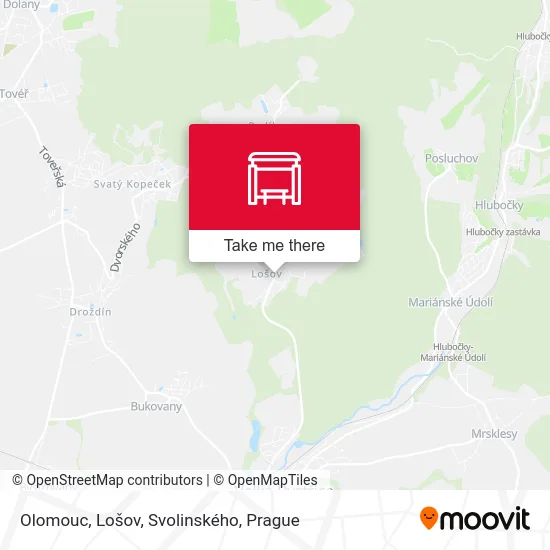 Карта Olomouc, Lošov, Svolinského