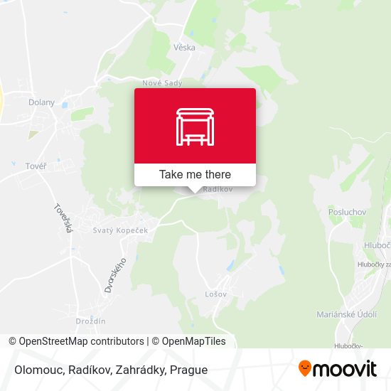 Olomouc, Radíkov, Zahrádky map