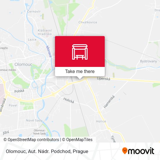 Olomouc, Aut. Nádr. Podchod map
