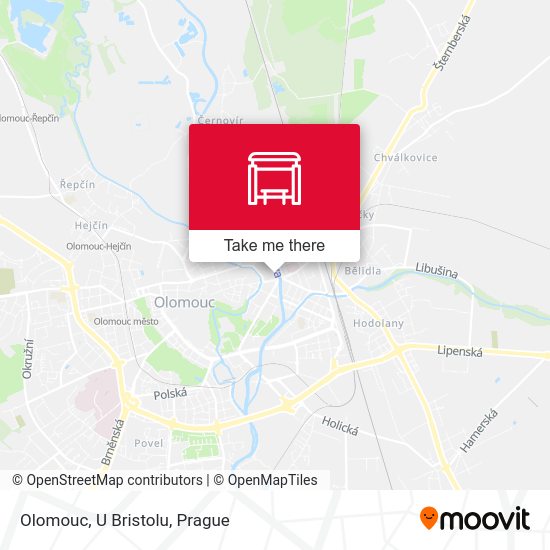 Карта Olomouc, U Bristolu