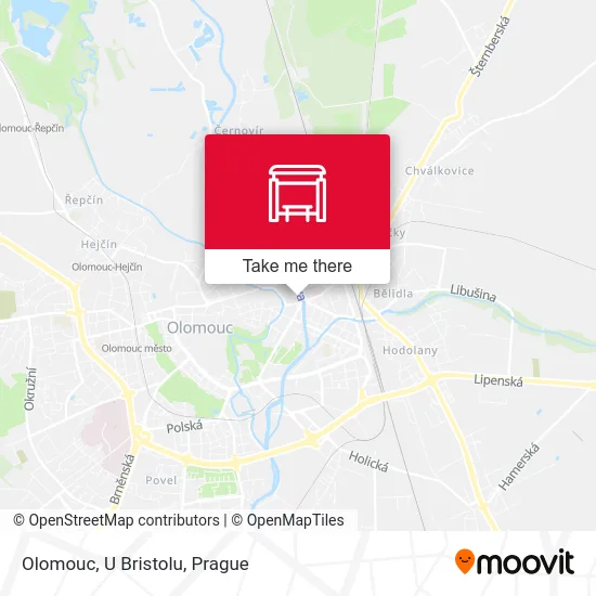 Карта Olomouc, U Bristolu