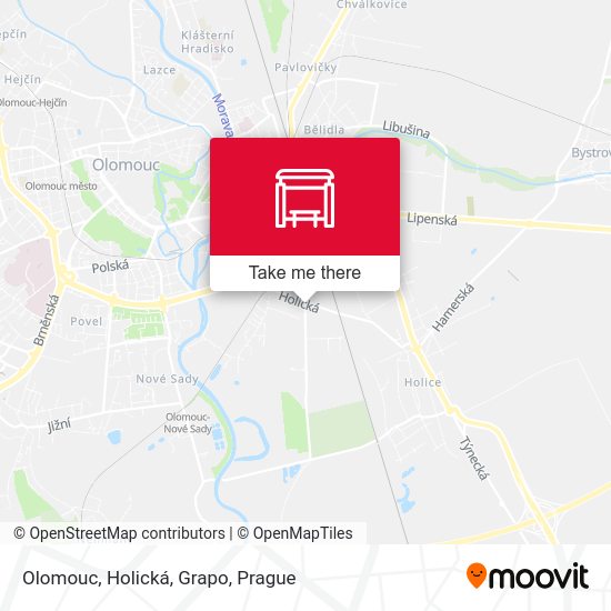 Карта Olomouc, Holická, Grapo