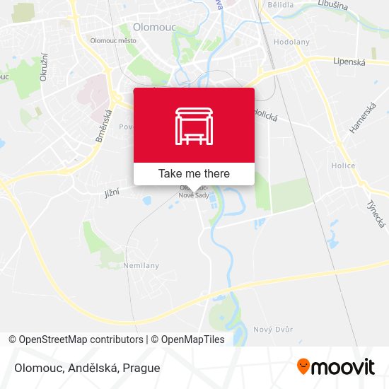 Карта Olomouc, Andělská