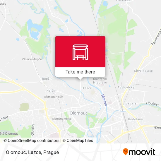 Карта Olomouc, Lazce