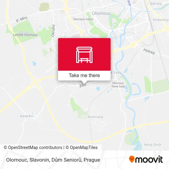 Карта Olomouc, Slavonín, Dům Seniorů