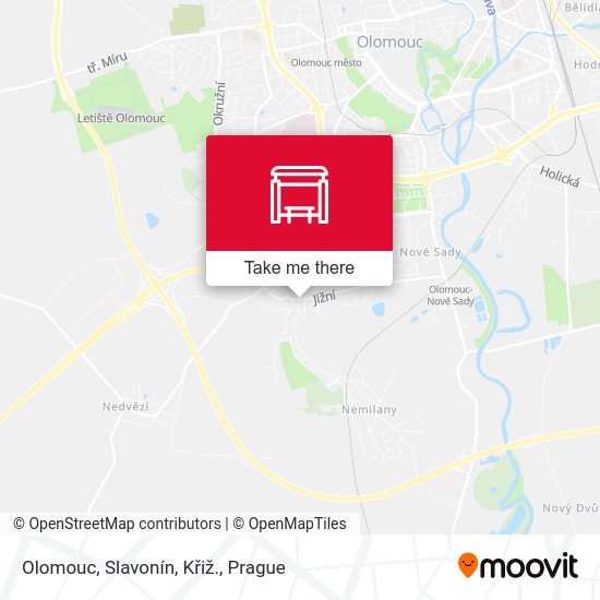 Olomouc, Slavonín, Křiž. map
